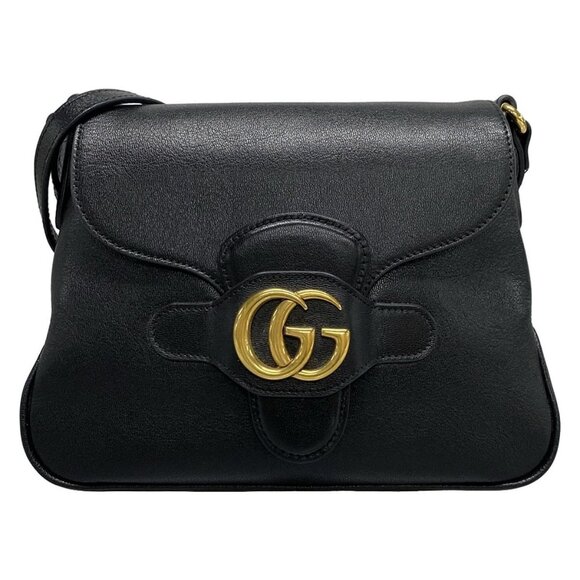 Auth GUCCI GG Marmont Black Leather Shoulder Bag - Picture 1 of 16